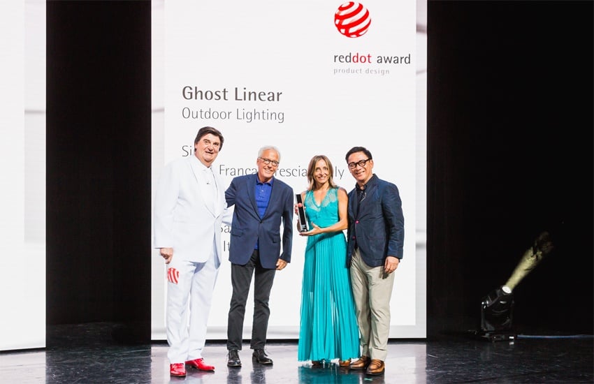 The designer Mr Marc Sadler and Ms Silvia Zogno from SIMES received the award for Ghost