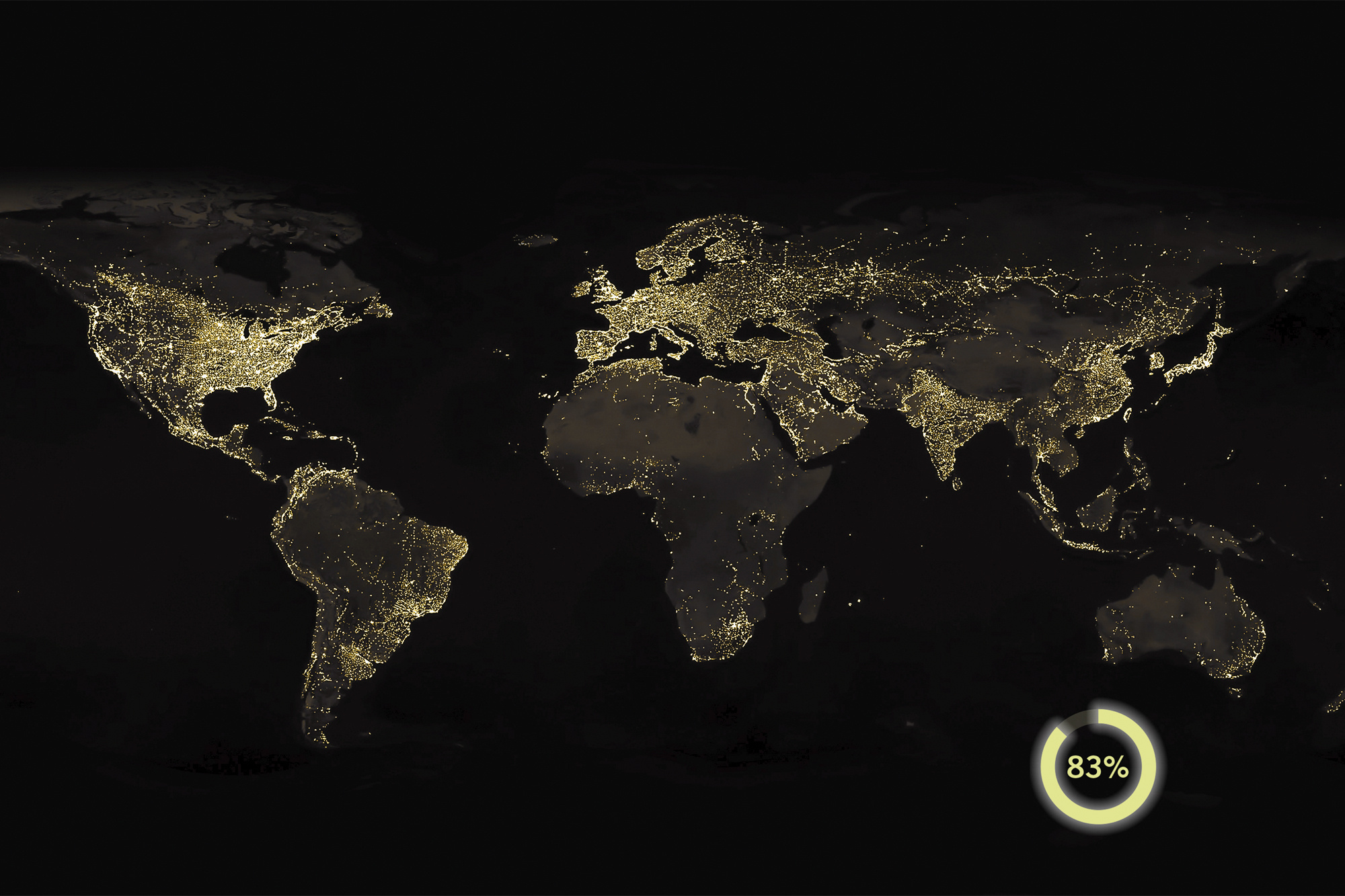 83% of the earth’s population lives under heavily polluted skies that prevent them from seeing the night sky. 