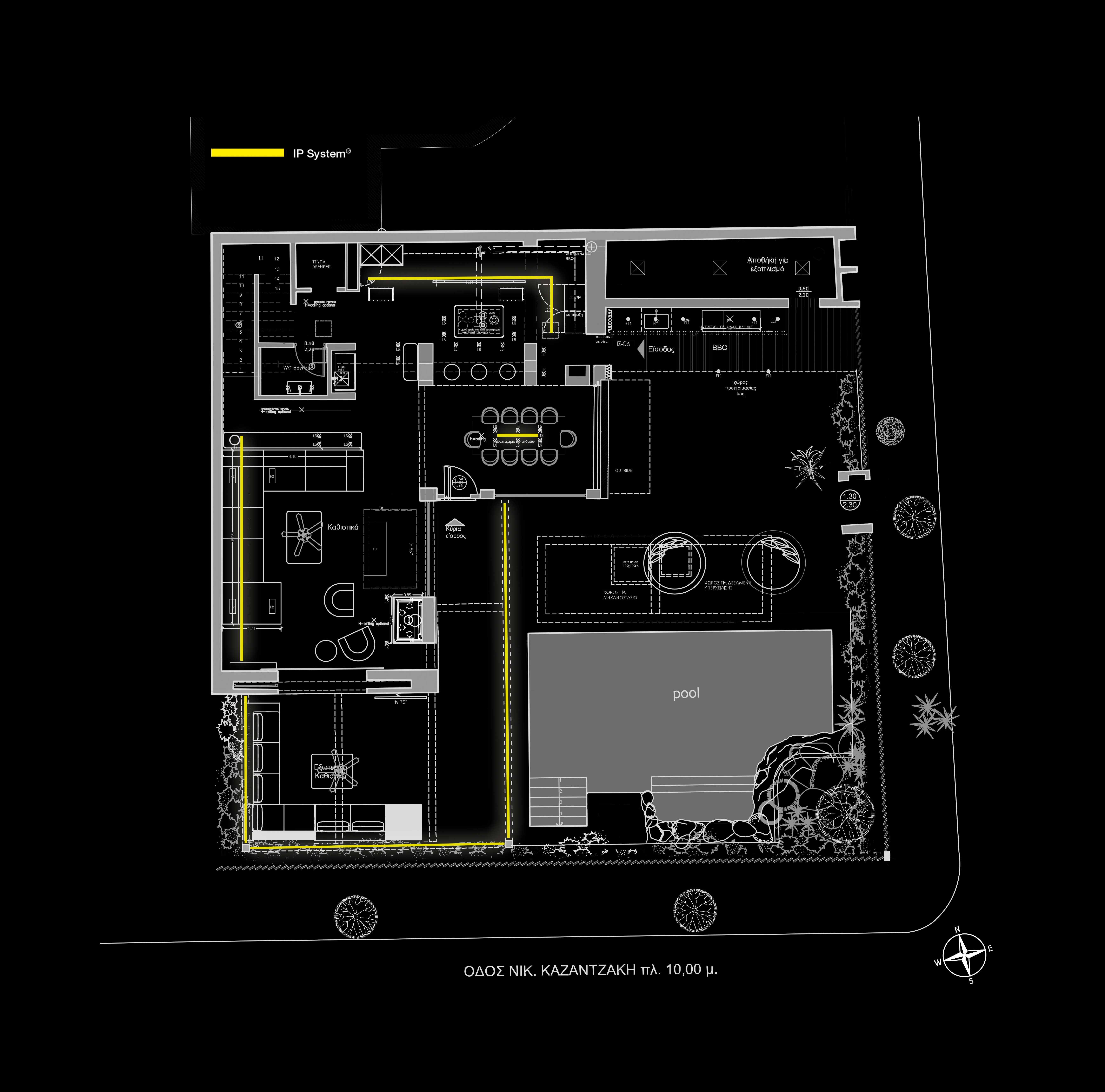 Progetto di villa privata con utilizzo di ca. 50 m di IP System®, Atene - Grecia, 2023